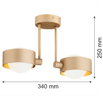 Argon 7215 - Żyrandol łazienkowy MASSIMO PLUS 2xG9/6W/230V IP44 złoty