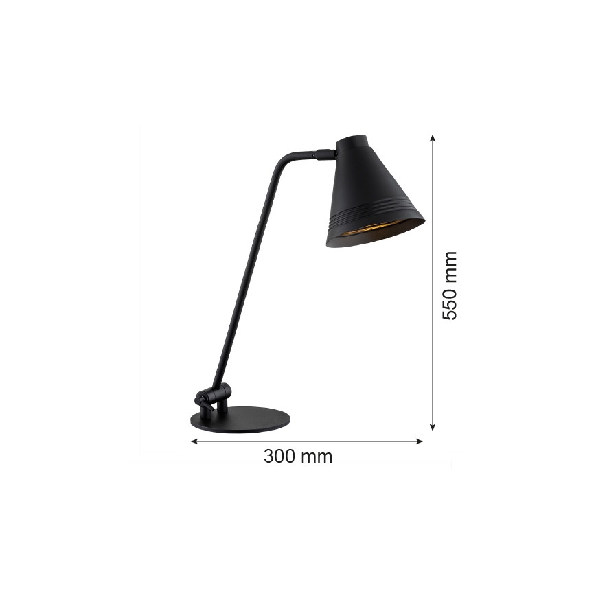 Argon 8002 - Lampa stołowa AVALONE 1xE27/15W/230V czarny