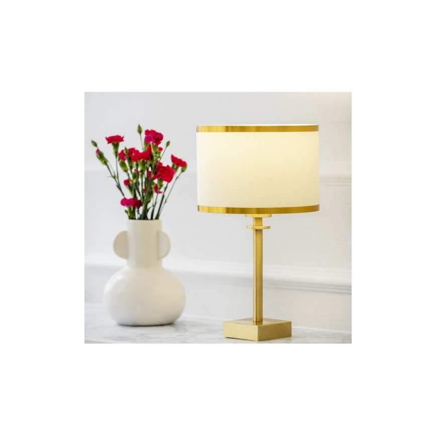 Argon 8029 - Lampa stołowa ABBANO 1xE27/15W/230V mosiądz/biały