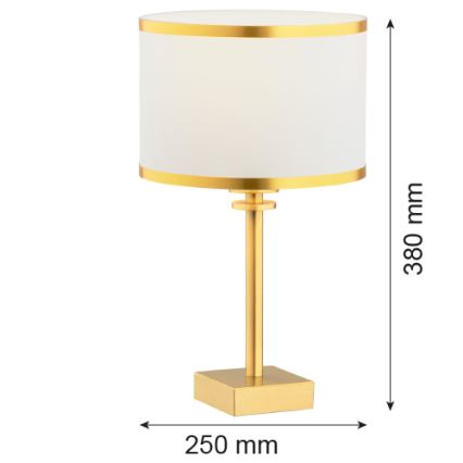 Argon 8029 - Lampa stołowa ABBANO 1xE27/15W/230V mosiądz/biały