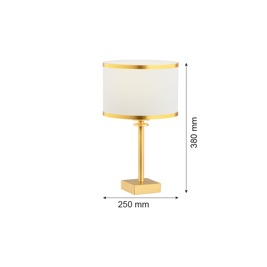 Argon 8029 - Lampa stołowa ABBANO 1xE27/15W/230V mosiądz/biały