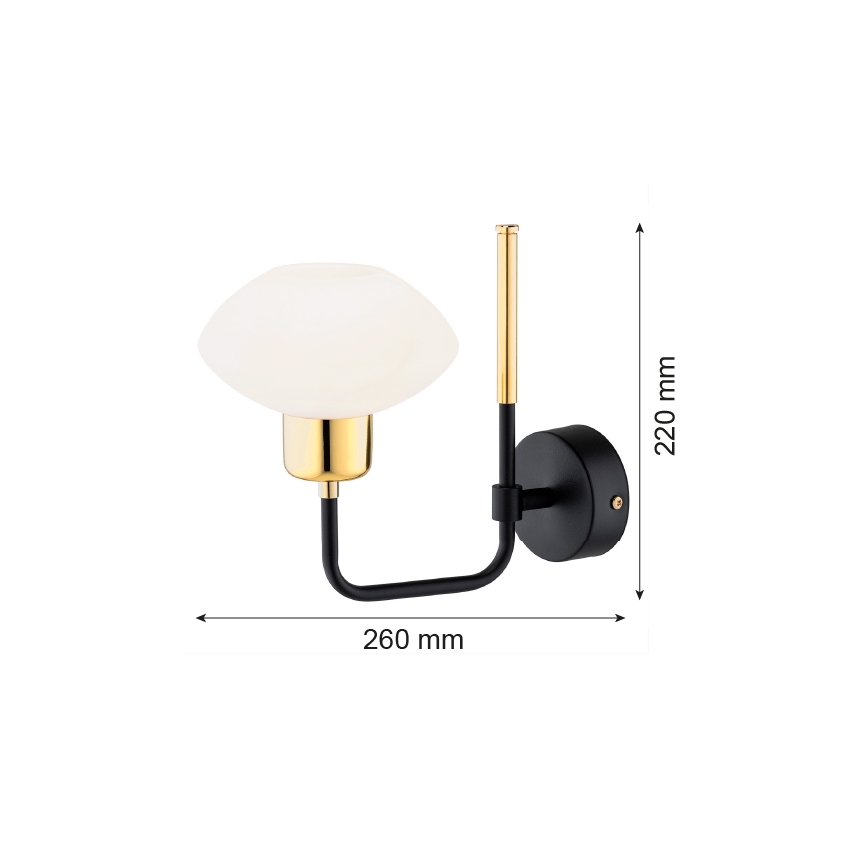 Argon 8032 - Kinkiet RAVELLO 1xE14/15W/230V czarny/złoty
