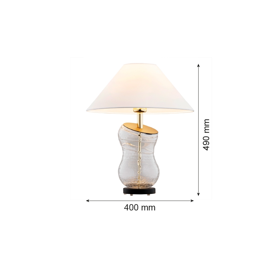 Argon 8036 - Lampa stołowa VENETO 1xE27/15W/230V biały/mosiądz/czarny