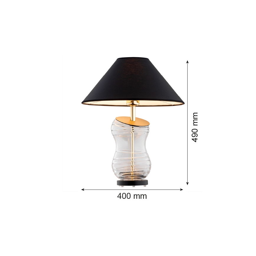 Argon 8037 - Lampa stołowa VENETO 1xE27/15W/230V czarny/mosiądz