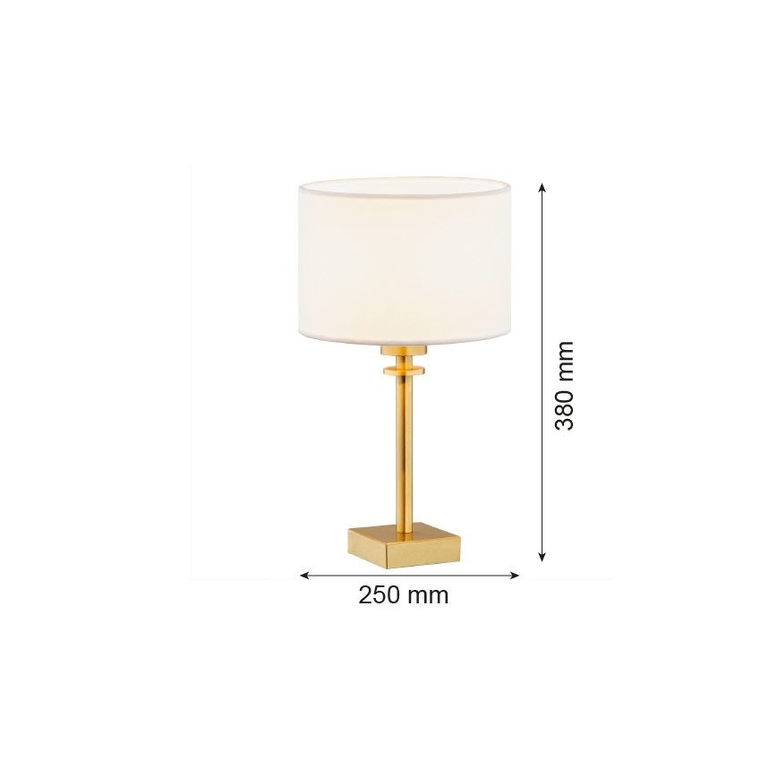 Argon 8047 - Lampa stołowa ABBANO 1xE27/15W/230V mosiądz/biały