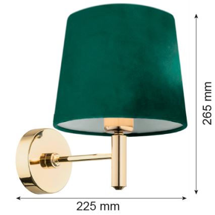 Argon 8105 - Lampa ścienna PONTE 1xE27/15W/230V zielona/mosiądz