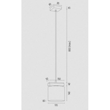 Argon 8276 - Żyrandol na lince CANOA 1xE27/15W/230V czarny