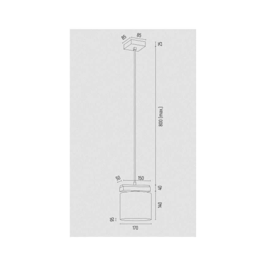 Argon 8276 - Żyrandol na lince CANOA 1xE27/15W/230V czarny
