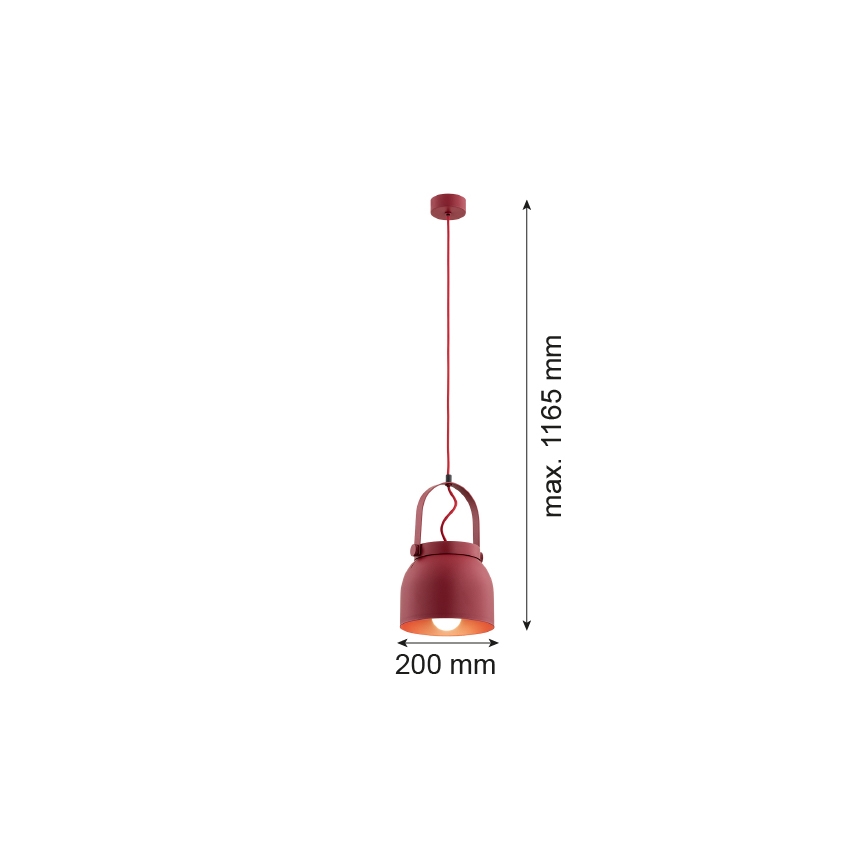 Argon 8282 - Żyrandol na lince LOGAN 1xE27/15W/230V śr. 20 cm czerwony