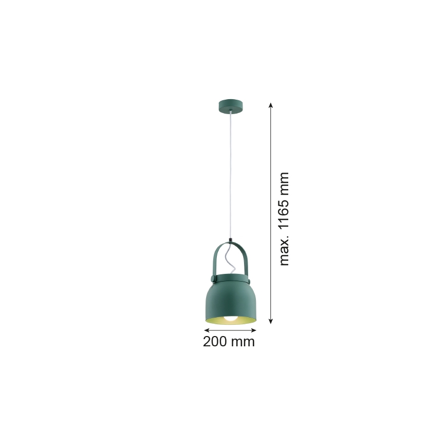 Argon 8283 - Żyrandol na lince LOGAN 1xE27/15W/230V śr. 20 cm zielony