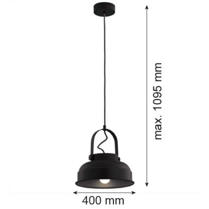 Argon 8285 - Żyrandol na lince DAKOTA 1xE27/15W/230V czarne