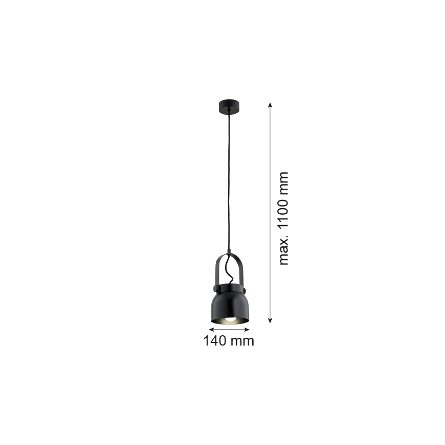 Argon 8291 - Żyrandol na lince LOGAN 1xE27/15W/230V śr. 14 cm czarne