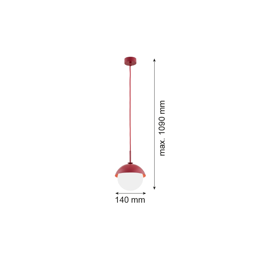 Argon 8296 - Żyrandol na lince CAPPELLO 1xE27/15W/230V czerwony