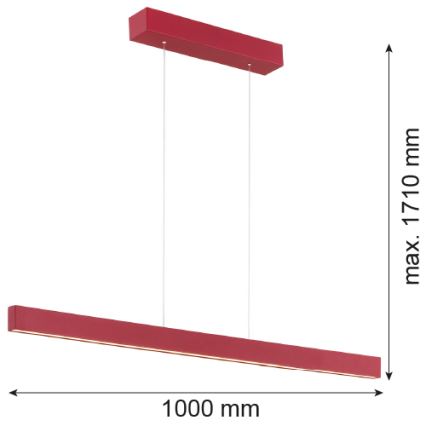 Argon 8304 - LED Żyrandol na lince BALANS LED/35W/230V 3000K czerwony