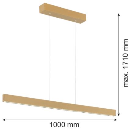 Argon 8306 - LED Żyrandol na lince BALANS LED/35W/230V 3000K złoty