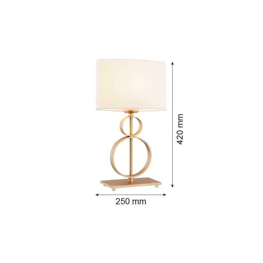 Argon 8310 - Lampa stołowa PERSEO 1xE27/15W/230V 42 cm kremowy/złoty