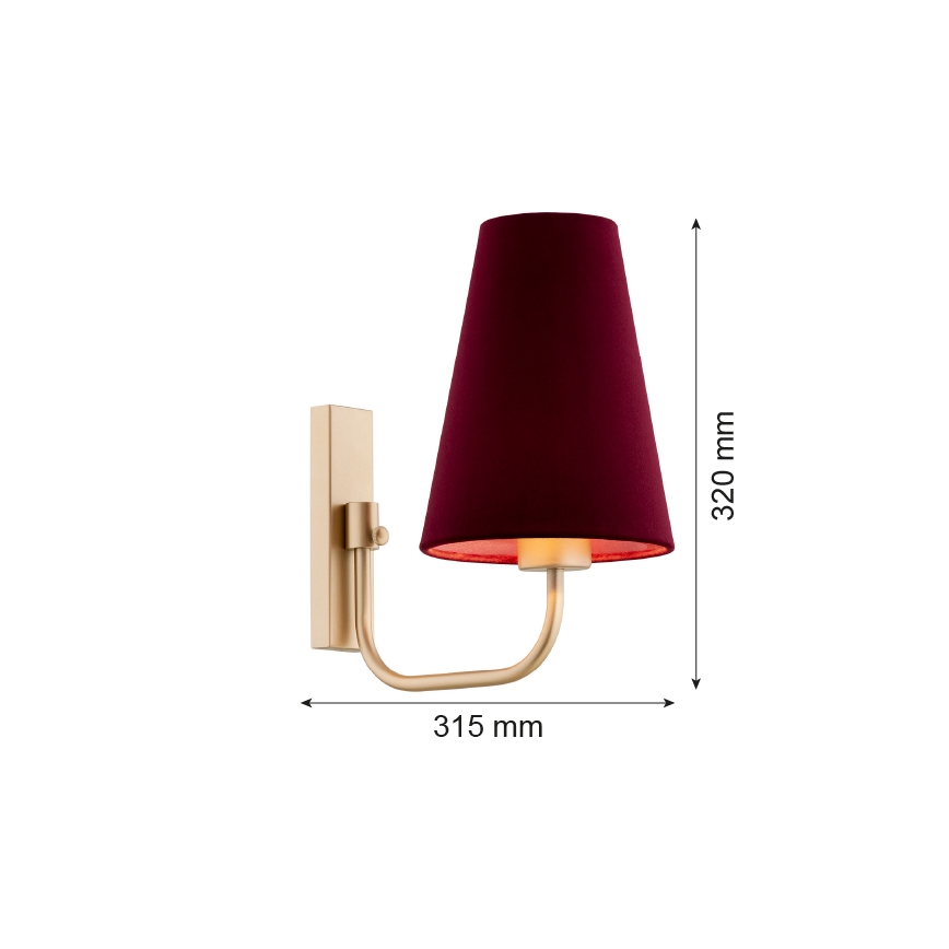 Argon 8313 - Kinkiet SAFIANO 1xE27/15W/230V burgund