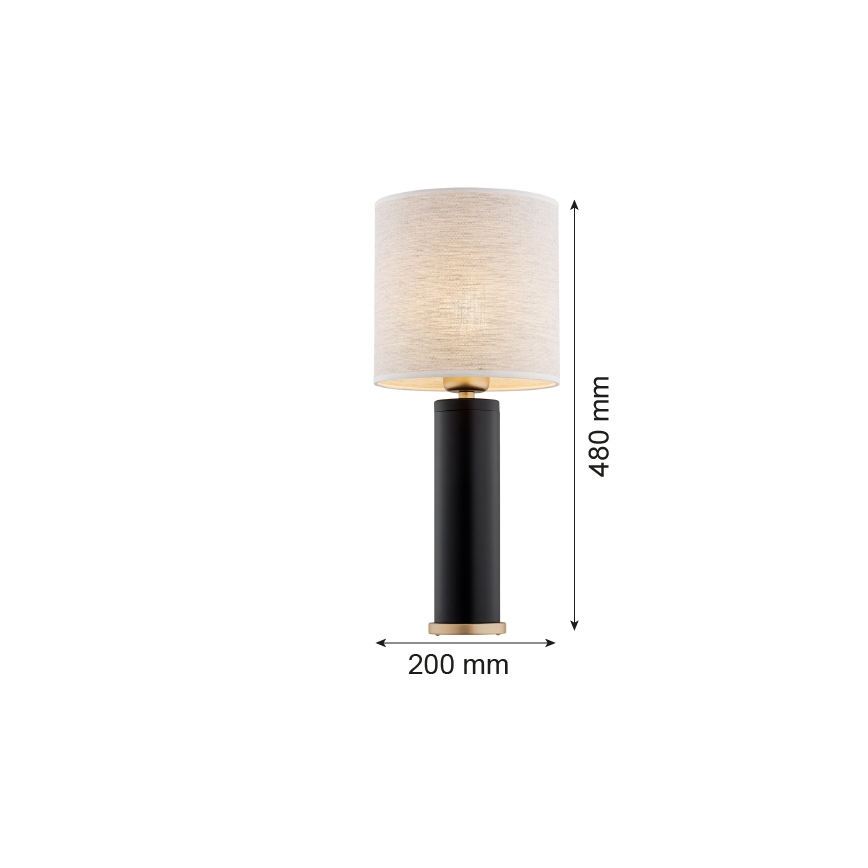 Argon 8316 - Lampa stołowa RIVA 1xE27/15W/230V 48 cm czarne