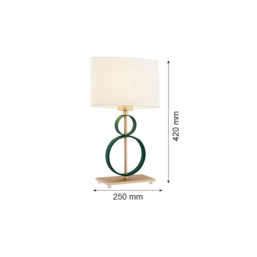 Argon 8317 - Lampa stołowa PERSEO 1xE27/15W/230V 42 cm kremowy/zielony