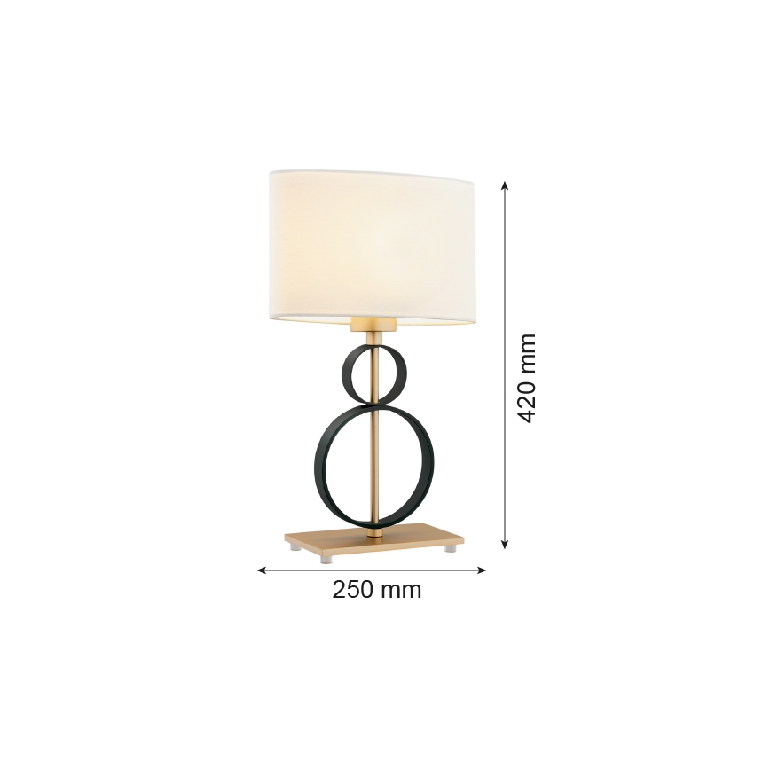 Argon 8373 - Lampa stołowa PERSEO 1xE27/15W/230V 42 cm kremowy/czarne