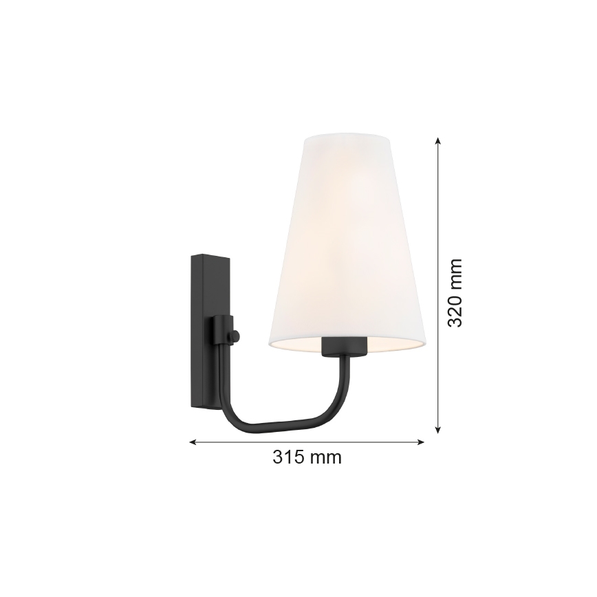 Argon 8376 - Kinkiet SAFIANO 1xE27/15W/230V czarne