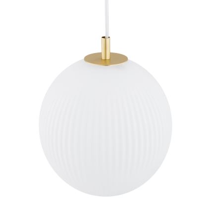 Argon 8507 - Żyrandol na lince PALOMA 1xE27/15W/230V śr. 25 cm złoty/biały