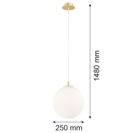 Argon 8507 - Żyrandol na lince PALOMA 1xE27/15W/230V śr. 25 cm złoty/biały