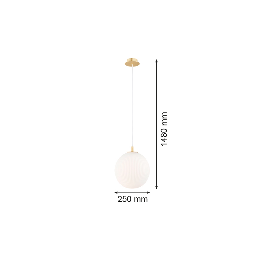 Argon 8507 - Żyrandol na lince PALOMA 1xE27/15W/230V śr. 25 cm złoty/biały