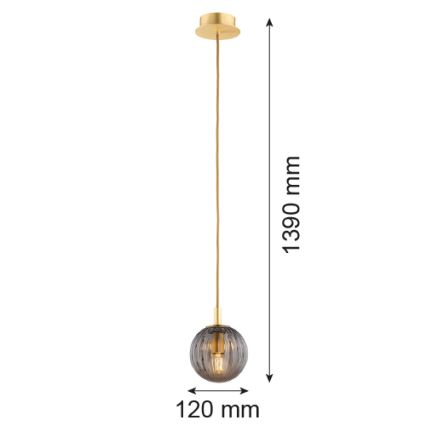 Argon 8512 - Żyrandol na lince PALOMA 1xE14/7W/230V śr. 12 cm złoty/czarne