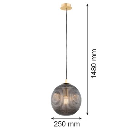 Argon 8513 - Żyrandol na lince PALOMA 1xE27/15W/230V śr. 25 cm złoty/czarne