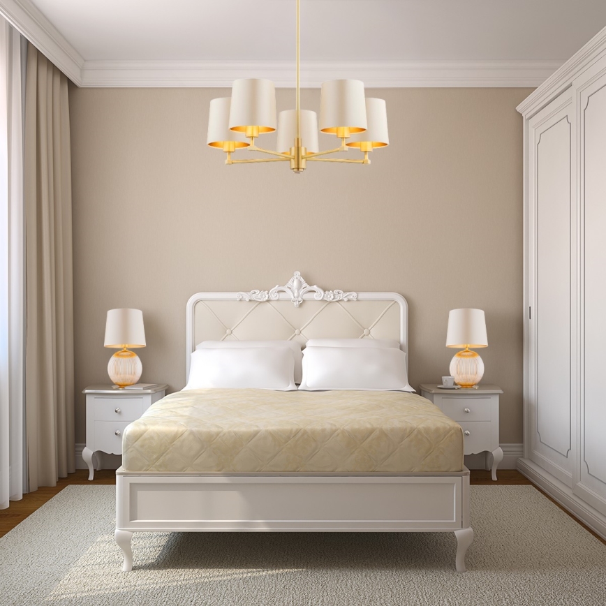 Argon 8535 - Lampa stołowa HAMILTON 1xE27/15W/230V 54 cm kremowa/beżowa