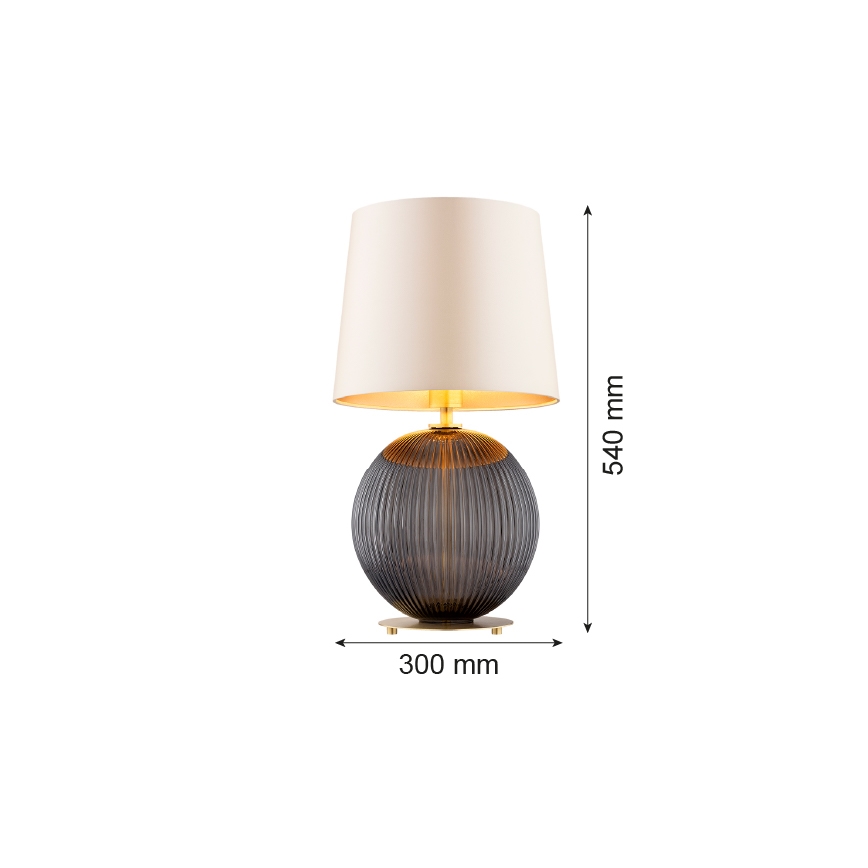 Argon 8538 - Lampa stołowa HAMILTON 1xE27/15W/230V 54 cm kremowa/czarna