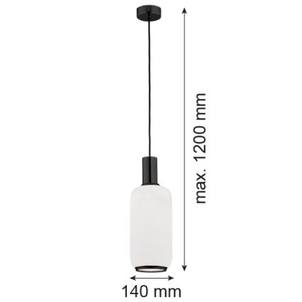 Argon 8563 - Żyrandol na lince SAGUNTO PLUS 1xE27/15W/230V śr. 14 cm czarny