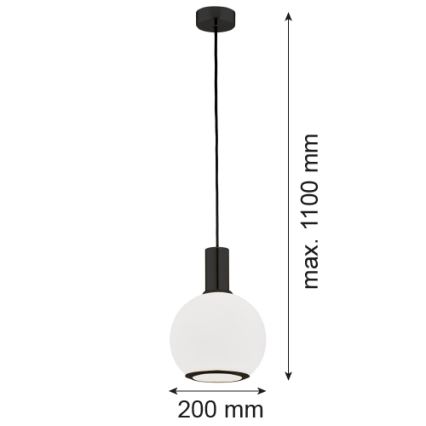 Argon 8564 - Żyrandol na lince SAGUNTO PLUS 1xE27/15W/230V śr. 20 cm czarne