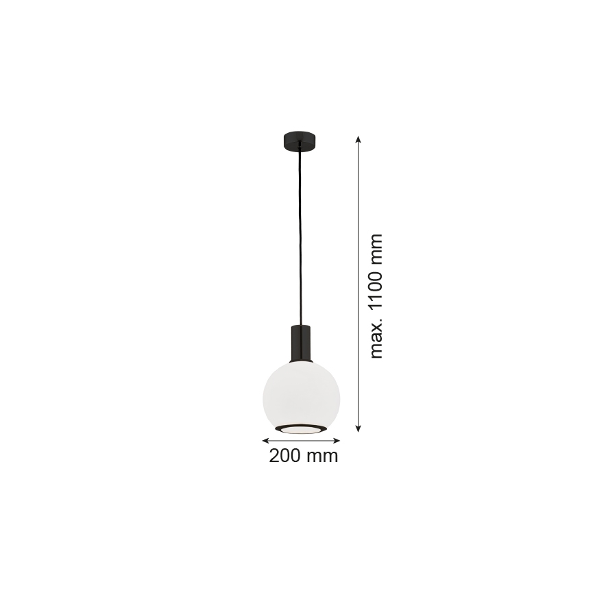 Argon 8564 - Żyrandol na lince SAGUNTO PLUS 1xE27/15W/230V śr. 20 cm czarne
