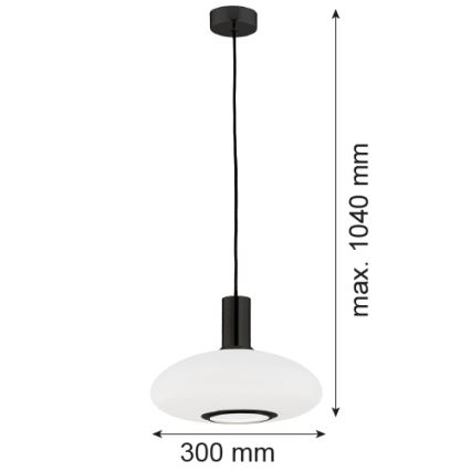 Argon 8565 - Żyrandol na lince SAGUNTO PLUS 1xE27/15W/230V śr. 30 cm czarne