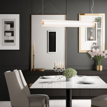 Argon 8624 - LED Żyrandol na lince HAMPTON LED/90W/230V 3000K 120 cm mosiądz