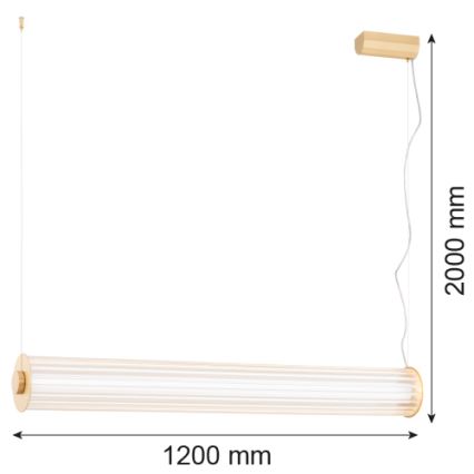 Argon 8624 - LED Żyrandol na lince HAMPTON LED/90W/230V 3000K 120 cm mosiądz
