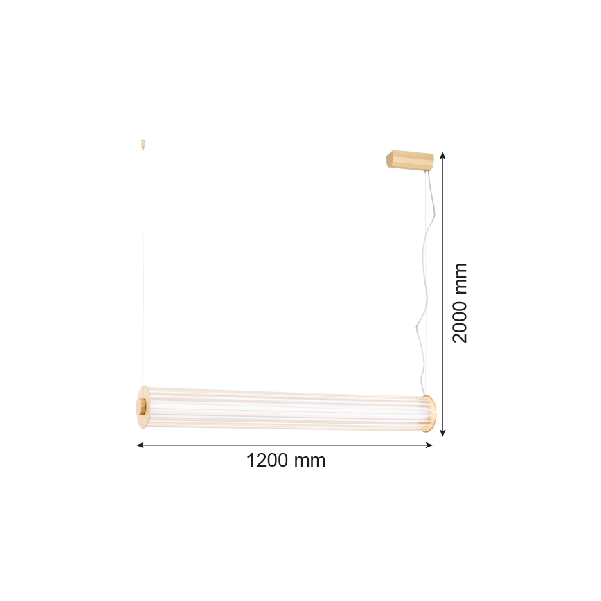 Argon 8624 - LED Żyrandol na lince HAMPTON LED/90W/230V 3000K 120 cm mosiądz