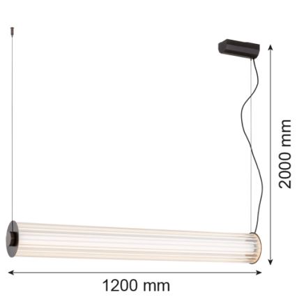 Argon 8625 - LED Żyrandol na lince HAMPTON LED/90W/230V 3000K 120 cm czarny