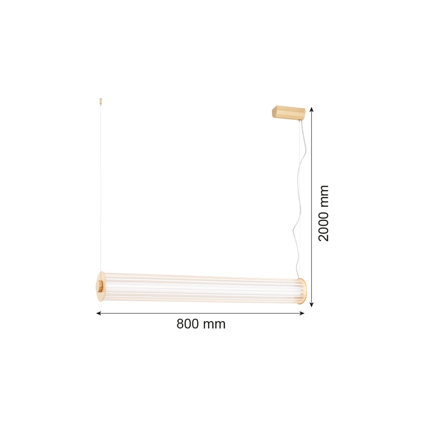 Argon 8627 - LED Żyrandol na lince HAMPTON LED/60W/230V 3000K 80 cm mosiądz