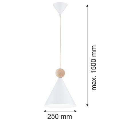 Argon 8629 - Żyrandol na lince KEGEL 1xE27/15W/230V biały