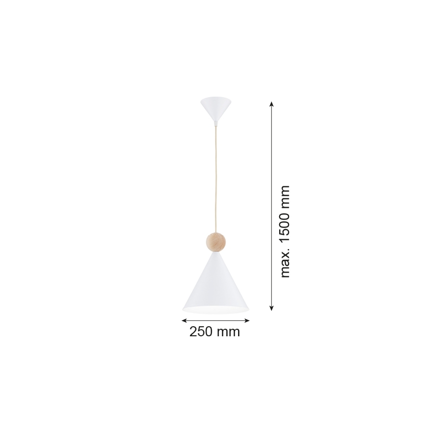 Argon 8629 - Żyrandol na lince KEGEL 1xE27/15W/230V biały