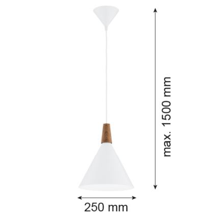 Argon 8630 - Żyrandol na lince KEGEL 1xE27/15W/230V biały