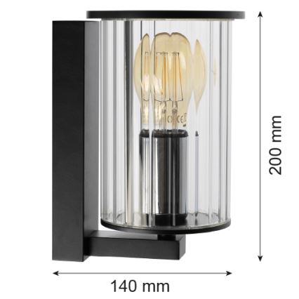 Argon 8748 - Kinkiet zewnętrzny NORFOLK 1xE27/15W/230V IP44 czarny