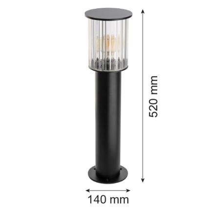 Argon 8749 - Lampa zewnętrzna NORFOLK 1xE27/15W/230V IP44 52cm czarny