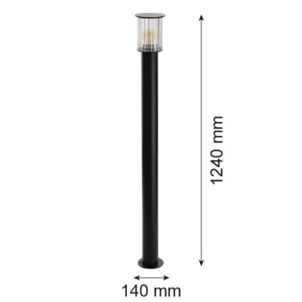 Argon 8750 - Lampa zewnętrzna NORFOLK 1xE27/15W/230V IP44 124cm czarny