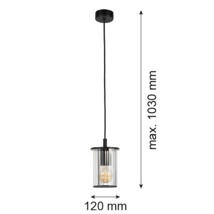 Argon 8751 - Żyrandol zewnętrzny na lince NORFOLK 1xE27/15W/230V IP44 czarny