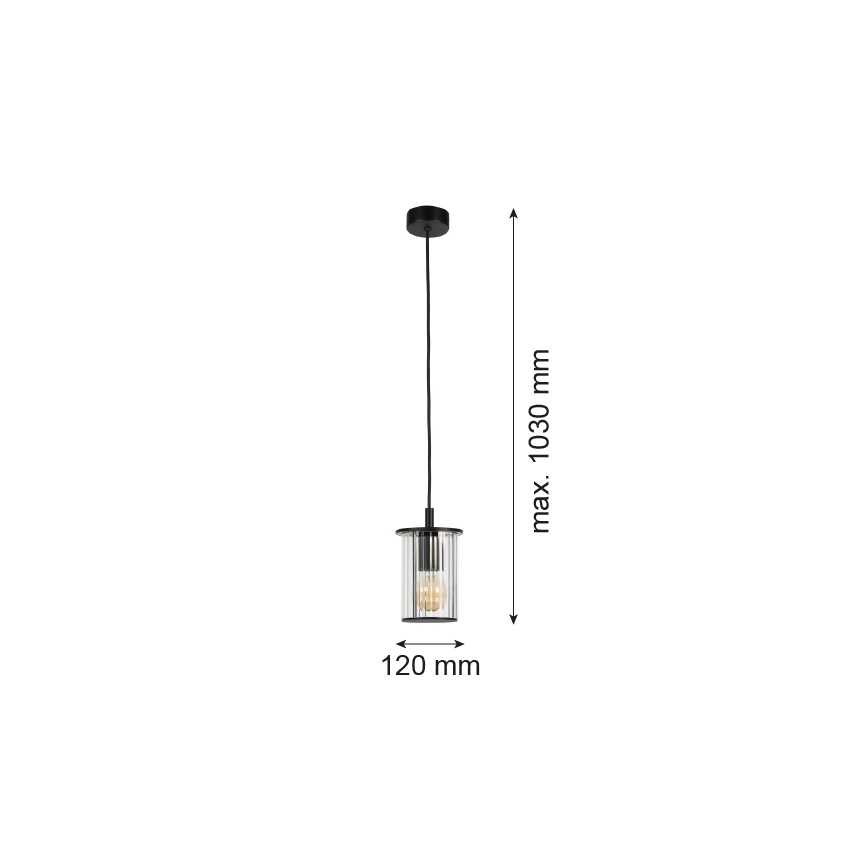 Argon 8751 - Żyrandol zewnętrzny na lince NORFOLK 1xE27/15W/230V IP44 czarny