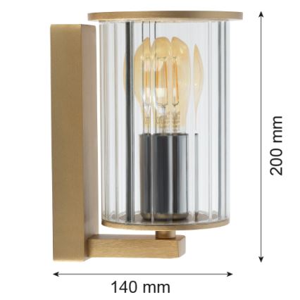 Argon 8752 - Kinkiet zewnętrzny NORFOLK 1xE27/15W/230V IP44 złoty